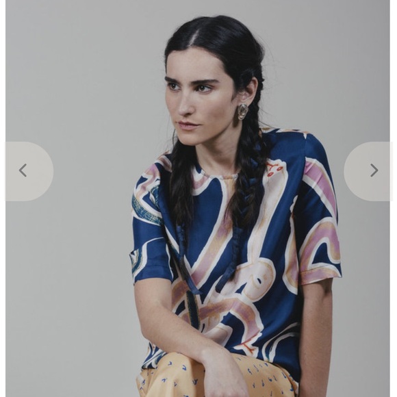 NWT Carleen Boykin Tee Silk Blouse - Picture 6 of 13